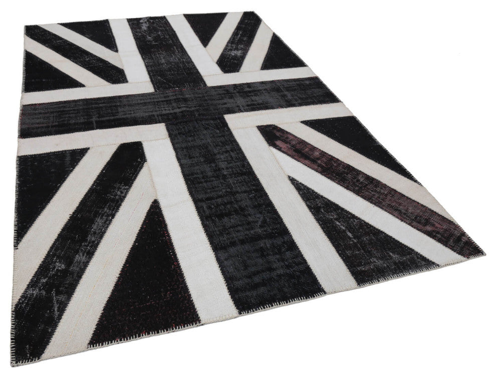 Rug N Carpet - Hand-knotted Anatolian 6' 8'' x 9' 10'' Flag Patchwork Rug