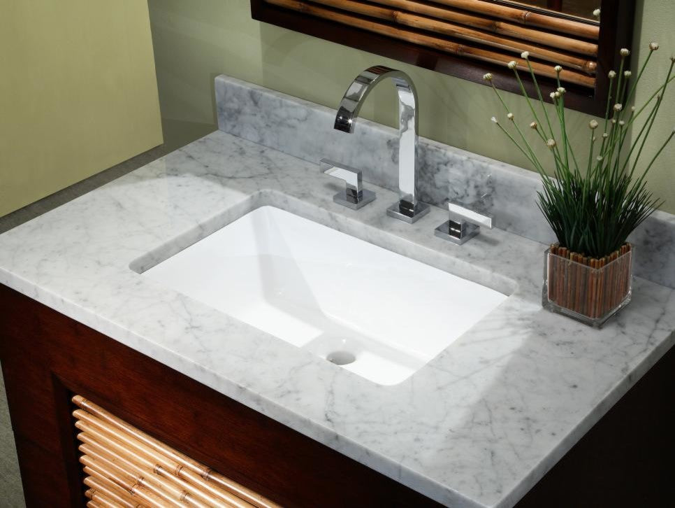 Rectangle Undermount Large Ceramic Lavatory Vanity Bathroom Sink Pure White, 21.