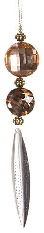 Diva Safari Cheetah Print Jewel Christmas Dangle Ornament, Gold, 6.5"