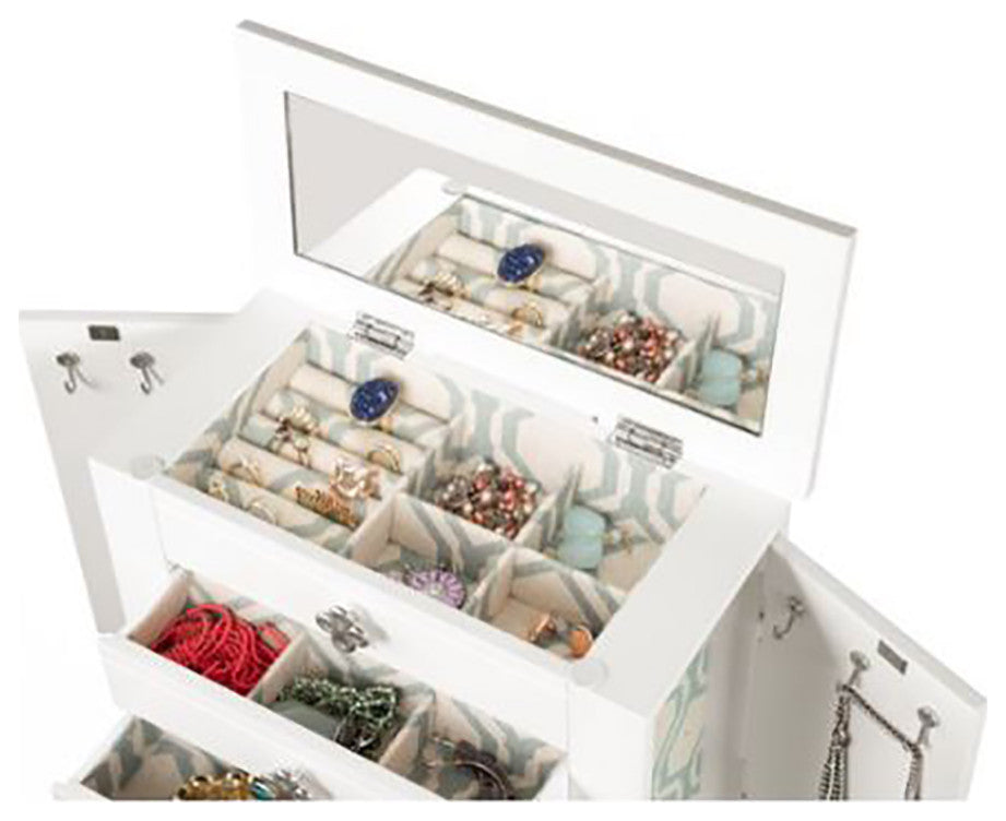 Emma Jewelry Chest, White