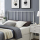 Contemporary Modern Bedroom Full Size Headbaord, Stainless Steel Metal, White