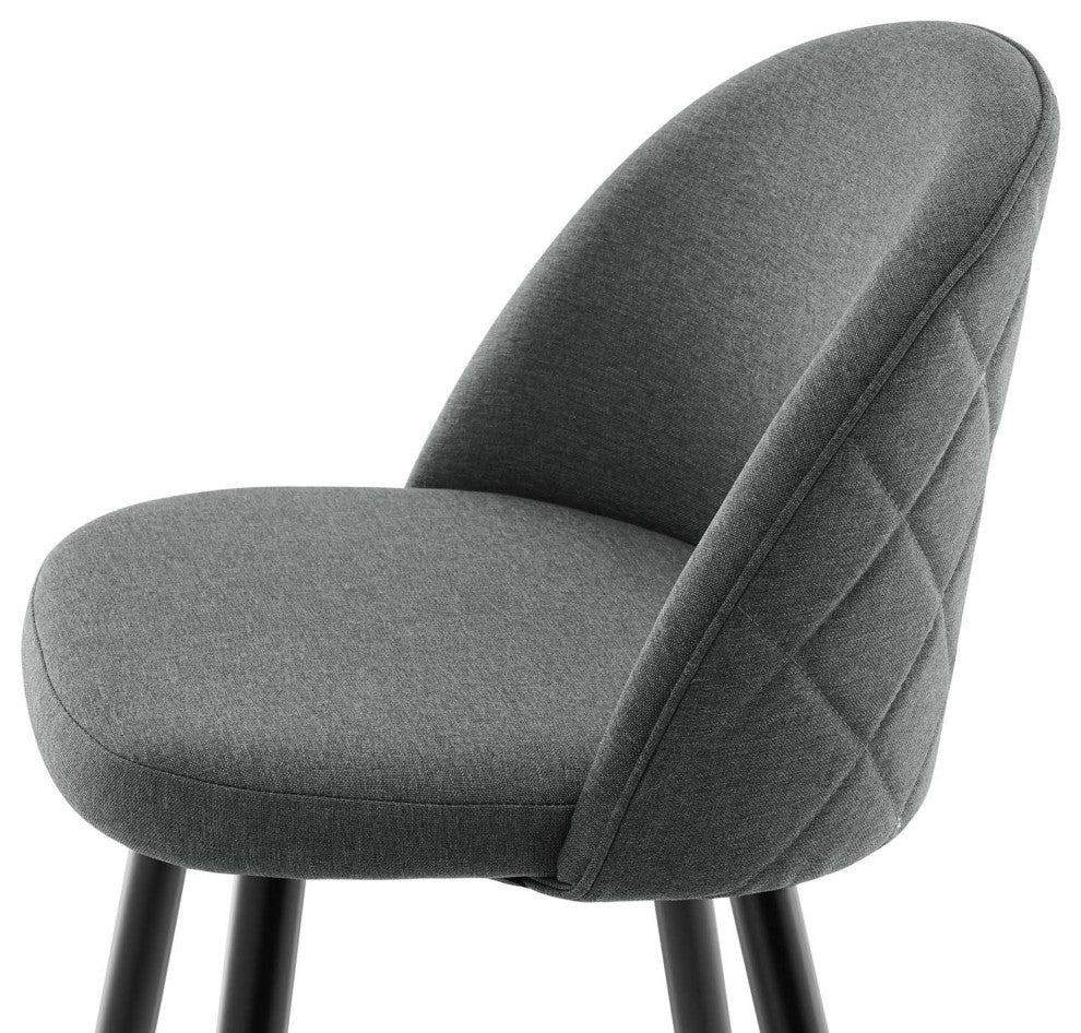 Bar Stool Chair Barstool, Set of 2, Fabric, Metal, Gray, Modern, Bar Pub