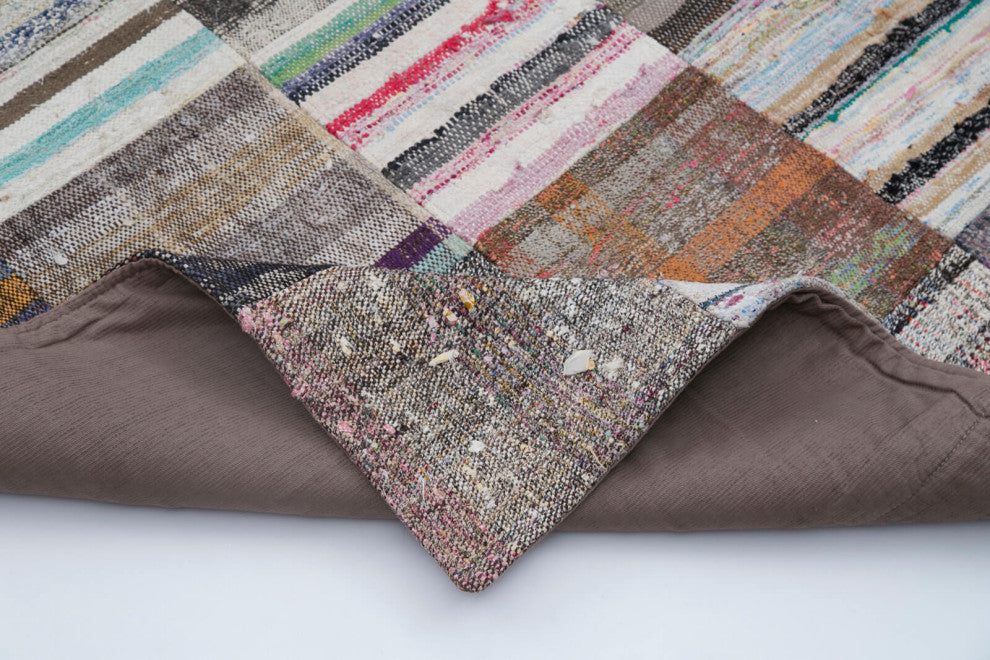 Rug N Carpet - Handmade Oriental 6' 11'' x 9' 9'' Vintage Patchwork Kilim Rug