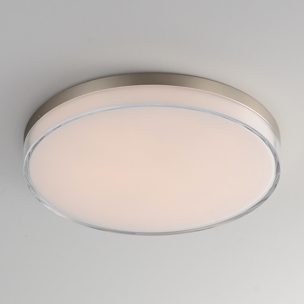 Maxim 59764 Edge 11"W Flush Mount Drum Ceiling Fixture - Satin Nickel