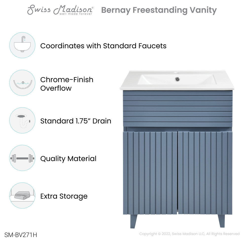 Bernay 24" Bathroom Vanity, Heather