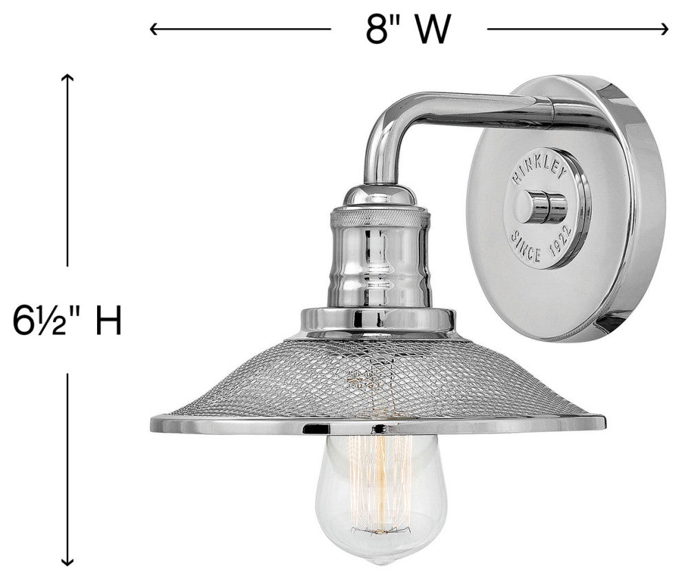 Hinkley Rigby Small Single Light Vanity, Polished Nickel