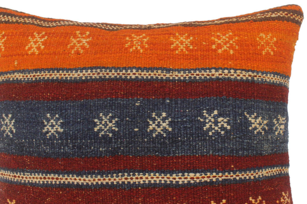 Vintage Antique Turkish Cherry Hand Woven Kilim Pillow