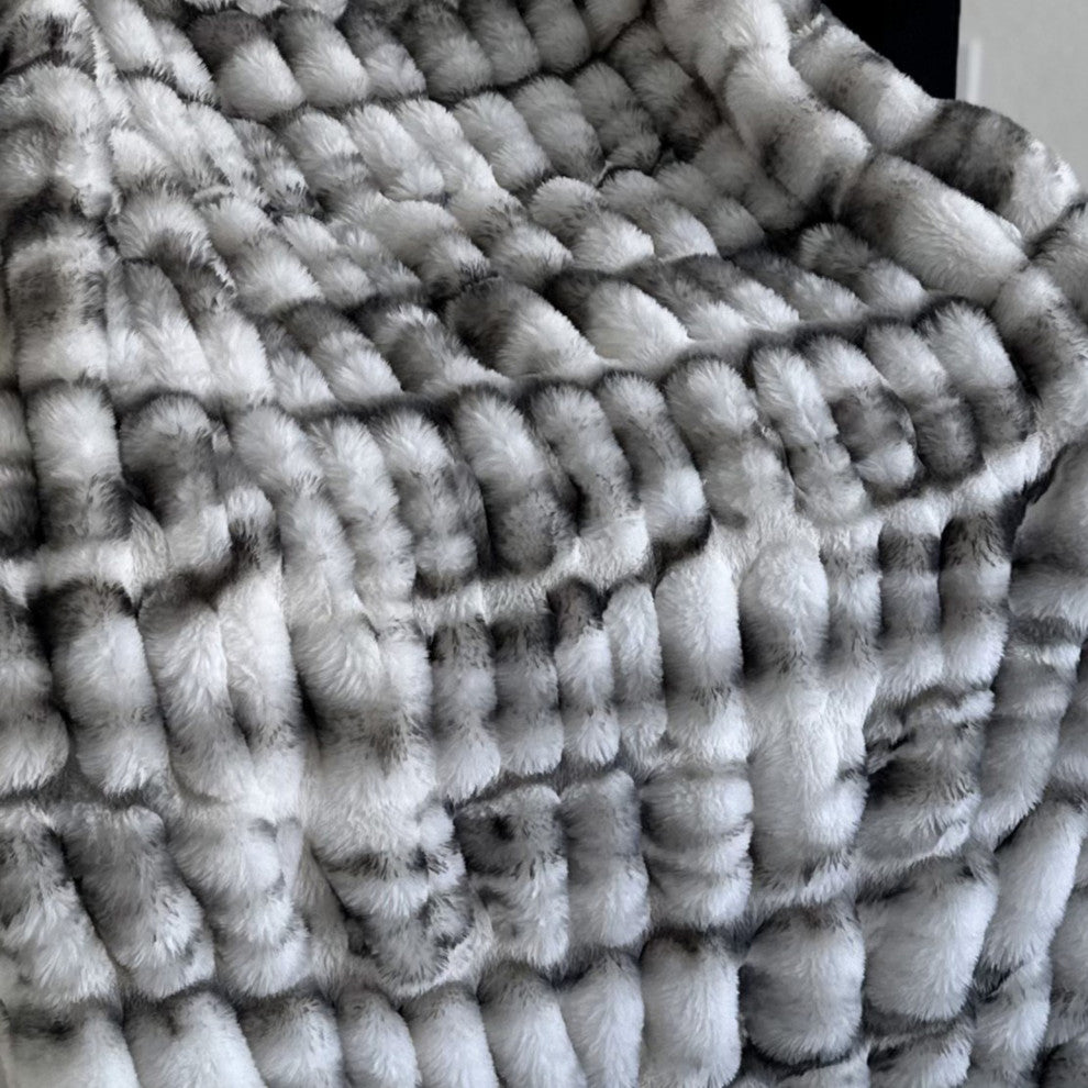 Plutus Off White Sherpa Faux Fur Luxury Throw Blanket, Throw 60"W x 96"L