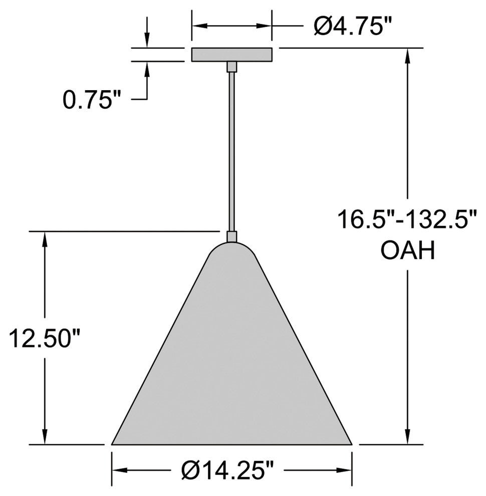 Ford LED Pendant, Replaceable LED, Matte White, 14.25in