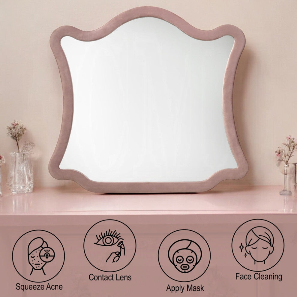 Salonia Mirror, Pink Velvet