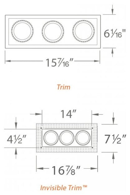 LED Precision Multiple Three-Light Trim, White