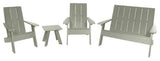 Italica Modern 4-Piece Adirondack Outdoor Set, Eucalyptus