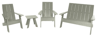 Italica Modern 4-Piece Adirondack Outdoor Set, Eucalyptus