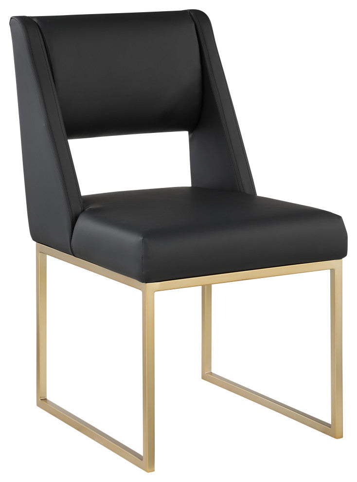 Jayce Faux Leather Dining Chair, Set of 2, Black
