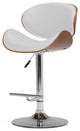 Marana Bentwood Adjustable Swivel Bar Stool, White