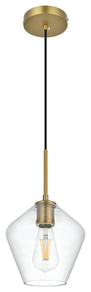 Elegant Lighting LD2256 Gene 8"W Mini Pendant - Satin Gold