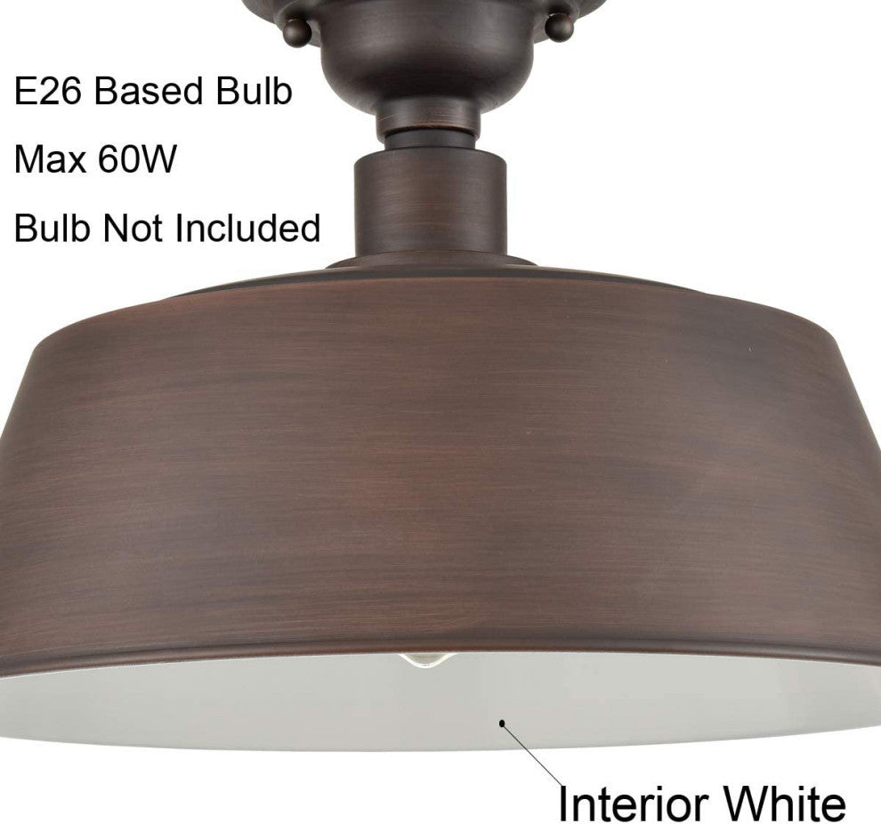Industrial Semi Flush Mount Ceiling Light Fixture with oil rubbed bronze