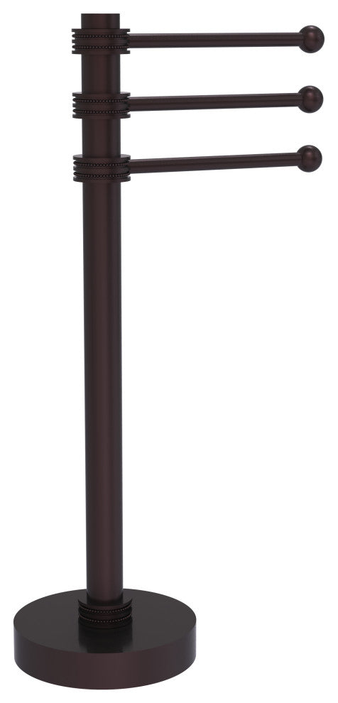 Vanity Top 3 Swing Arm Towel Holder with Dotted Accents, Antique Bronze