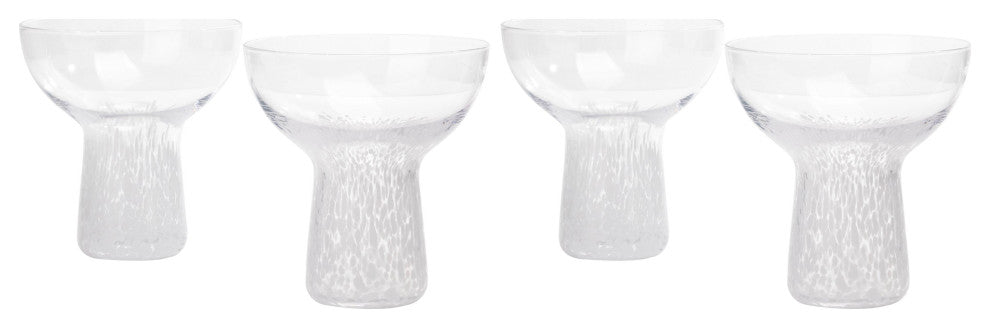 Dottie Clear White Dots Cocktail Glass, Set of 4
