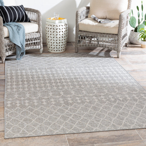 Surya Veranda VRD-2308 6'7"x9' Rug, Taupe/Ivory