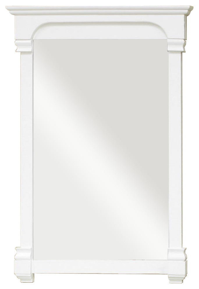 24" Solid Wood Frame Mirror, White