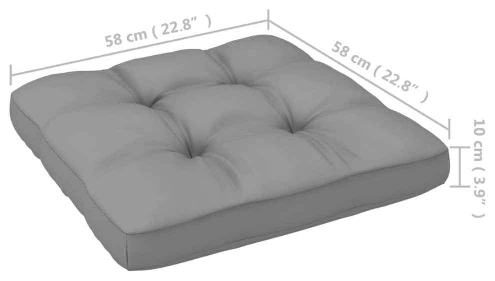 Vidaxl Pallet Sofa Cushion Gray 22.8"x22.8"x4"