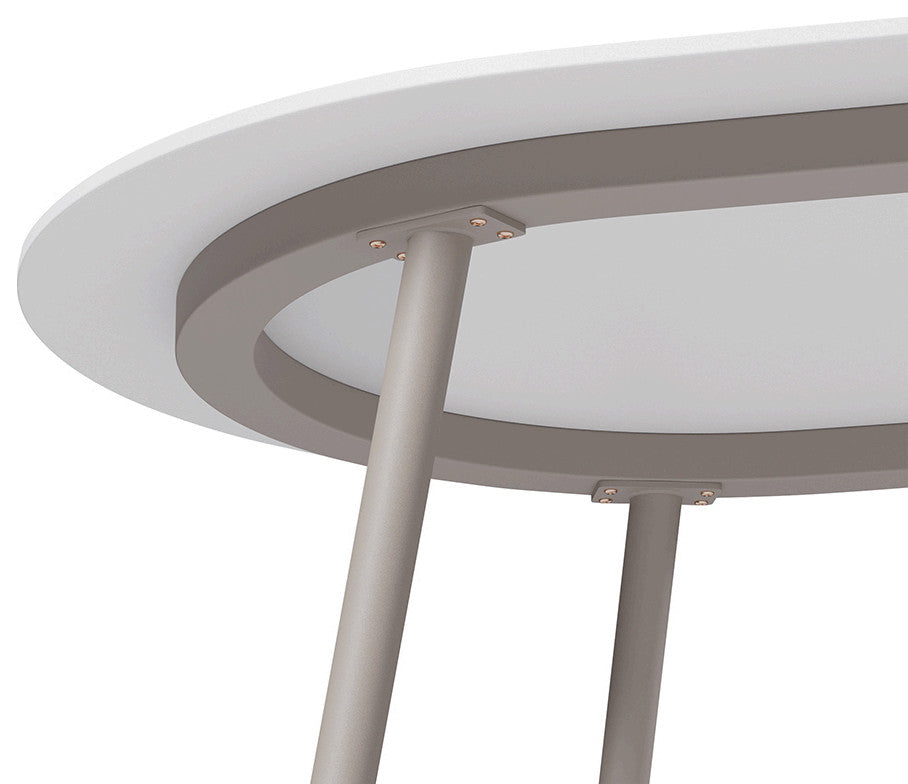 6 - Person Oval Faux Marble Top & Aluminum Outdoor Patio Dinning Table