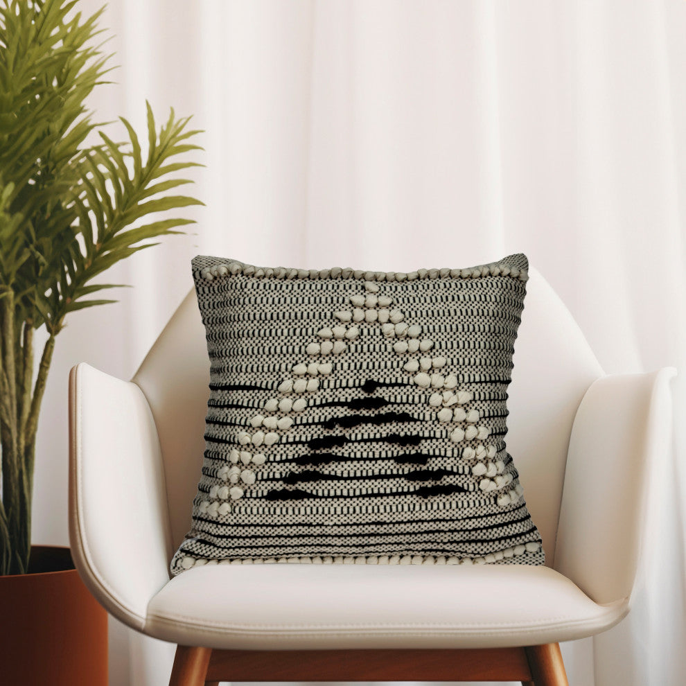 Parkland Collection Janice Bohemian Beige Pillow Cover With Poly Insert