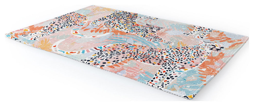 Evamatise Colorful Wild Cats Area Rug, 8'x10'