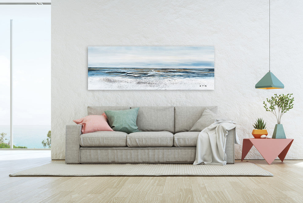 "A Tide is Coming" Hand Painted Canvas Art, 60"x20"