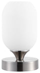 Eli 8" Bohemian Farmhouse Iron Rechargeable Integrated LED Table Lamp, Nickel