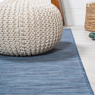 Ethan Modern Flatweave Solid, Blue, 6' Round