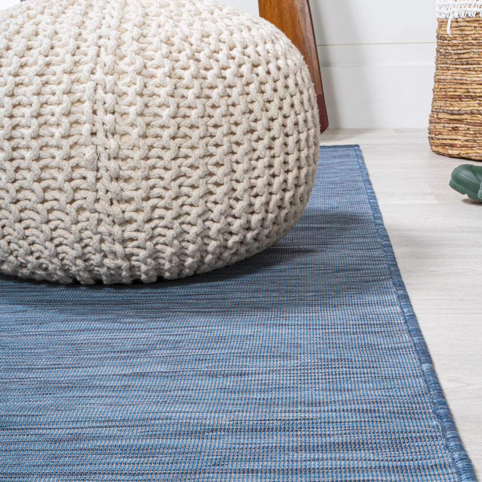 Ethan Modern Flatweave Solid, Blue, 6' Round