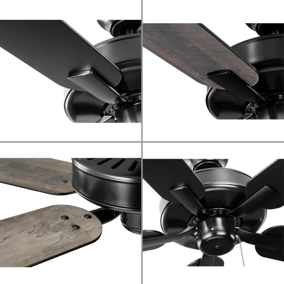 AirPro 52" Matte Black 5-Blade Ceiling Fan With Light