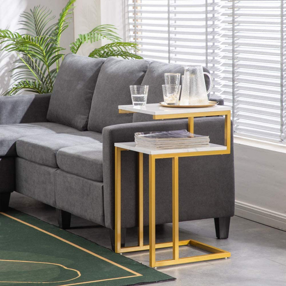 Modern Cocktail Table with Metal Frame Suitable for Home Office, Dining room