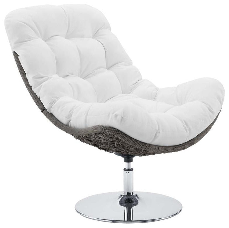Brighton Wicker Rattan Outdoor Patio Swivel Lounge Chair