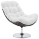 Brighton Wicker Rattan Outdoor Patio Swivel Lounge Chair