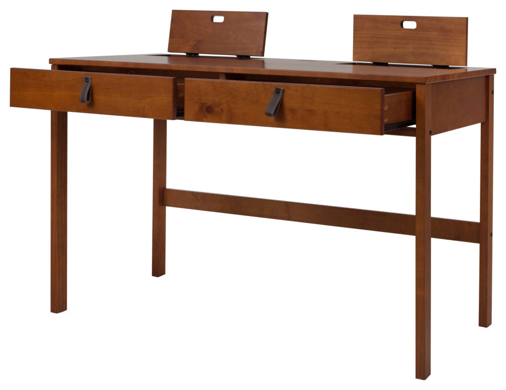 Memomad Bali Home Office Solid Wood Desk with Drawers (Caramel)