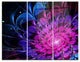 "Fractal Purple Rose Flower" Digital Metal Wall Art, 3 Panels, 36"x28"