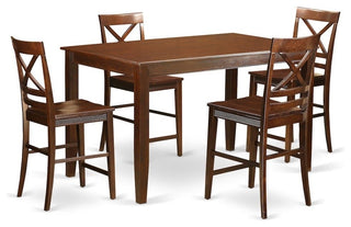 5-Piece Counter Height Pub Set, Small Kitchen Table And 4 Counter Height Chairs