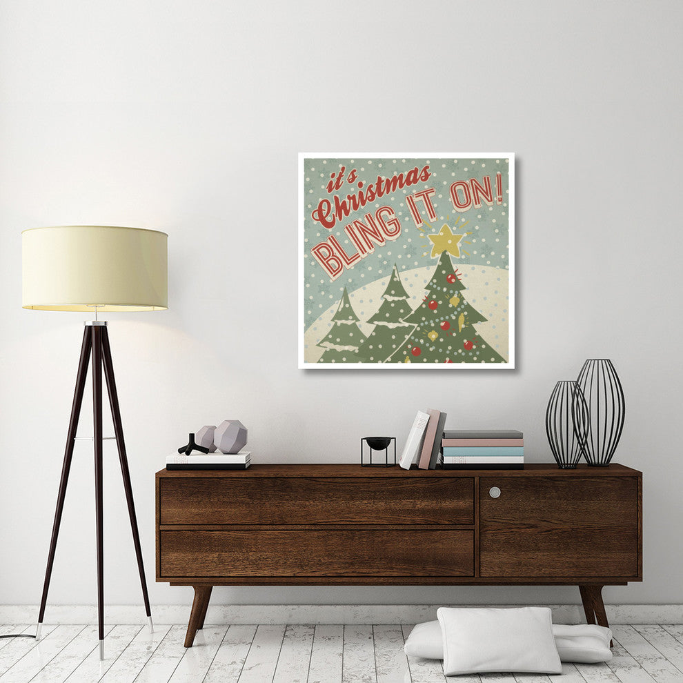 "Retro Christmas IX" Digital Paper Print by Janelle Penner, 38"x38"