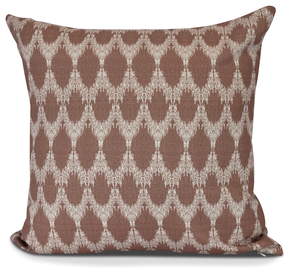 Peace 2, Geometric Print Outdoor Pillow, Maroon, 20" x 20"