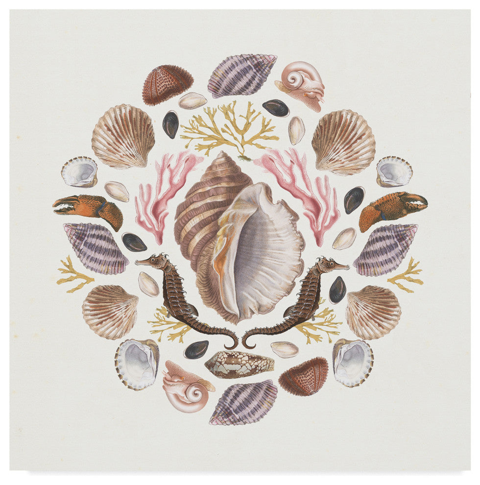 "Ocean Mandala III" by Wild Apple Portfolio, Canvas Art, 14"x14"