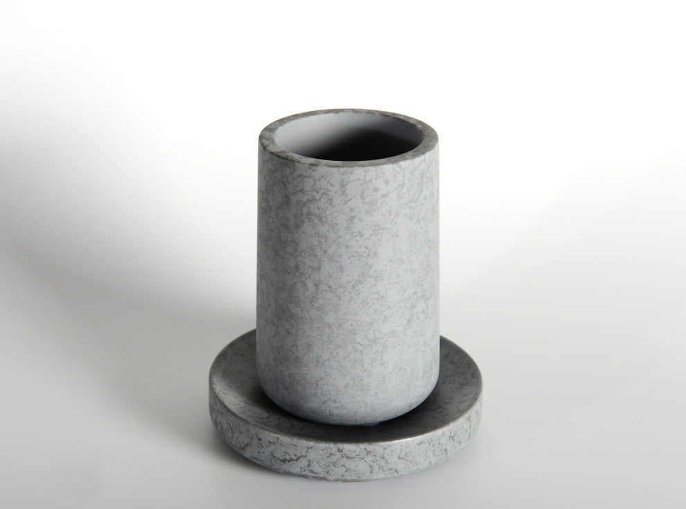 4-Piece Concrete Bathroom Accessory Set, Grey