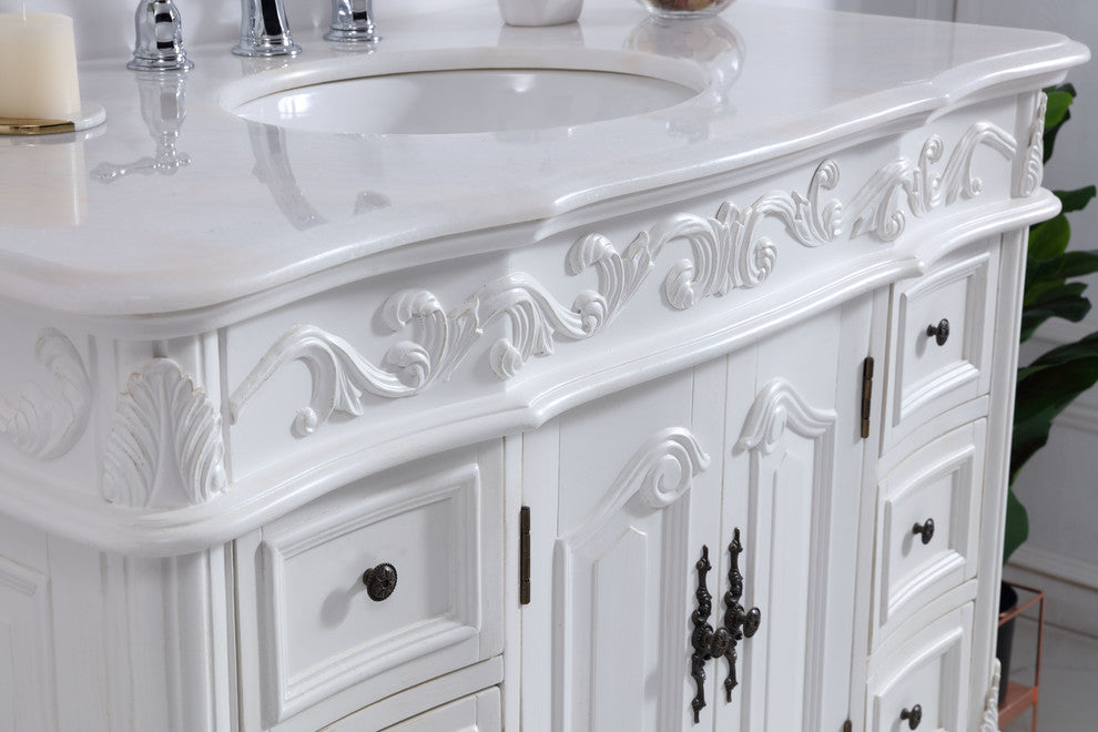42" Single Bathroom Vanity Set, Antique White