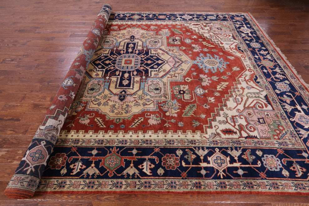 Heriz Serapi Handmade Wool Rug 10' 0" X 13' 10" - Q15997