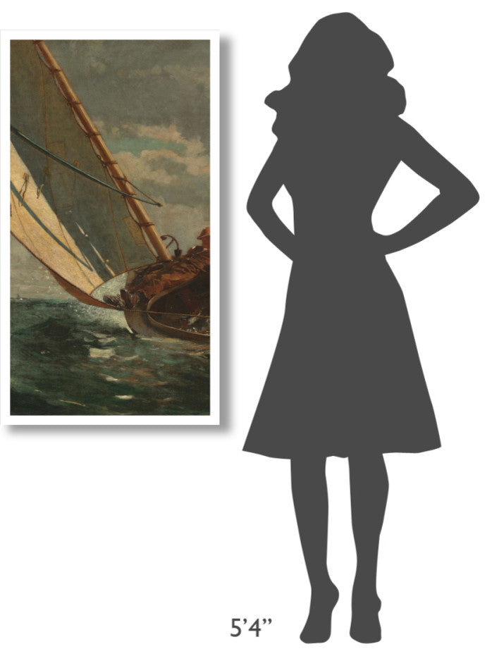 "Breezing Up (left)" Digital Paper Print by Winslow Homer, 24"x42"