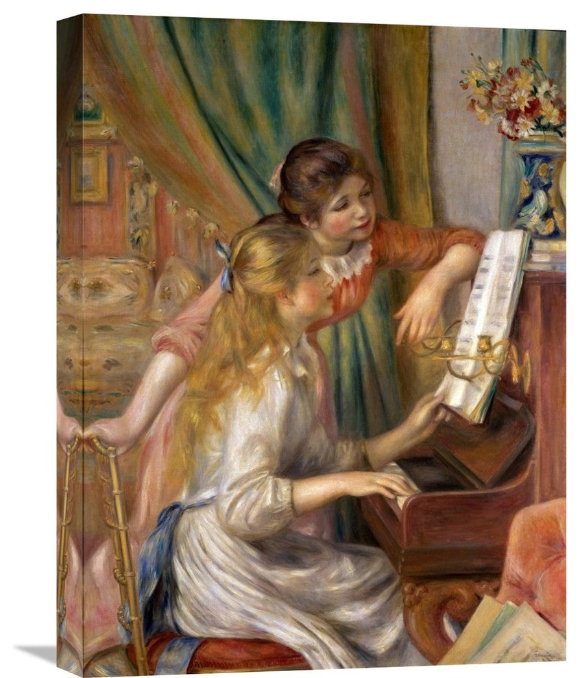 "Two Young Girls at the Piano" Canvas Giclee by Pierre-Auguste Renoir, 17"x22"