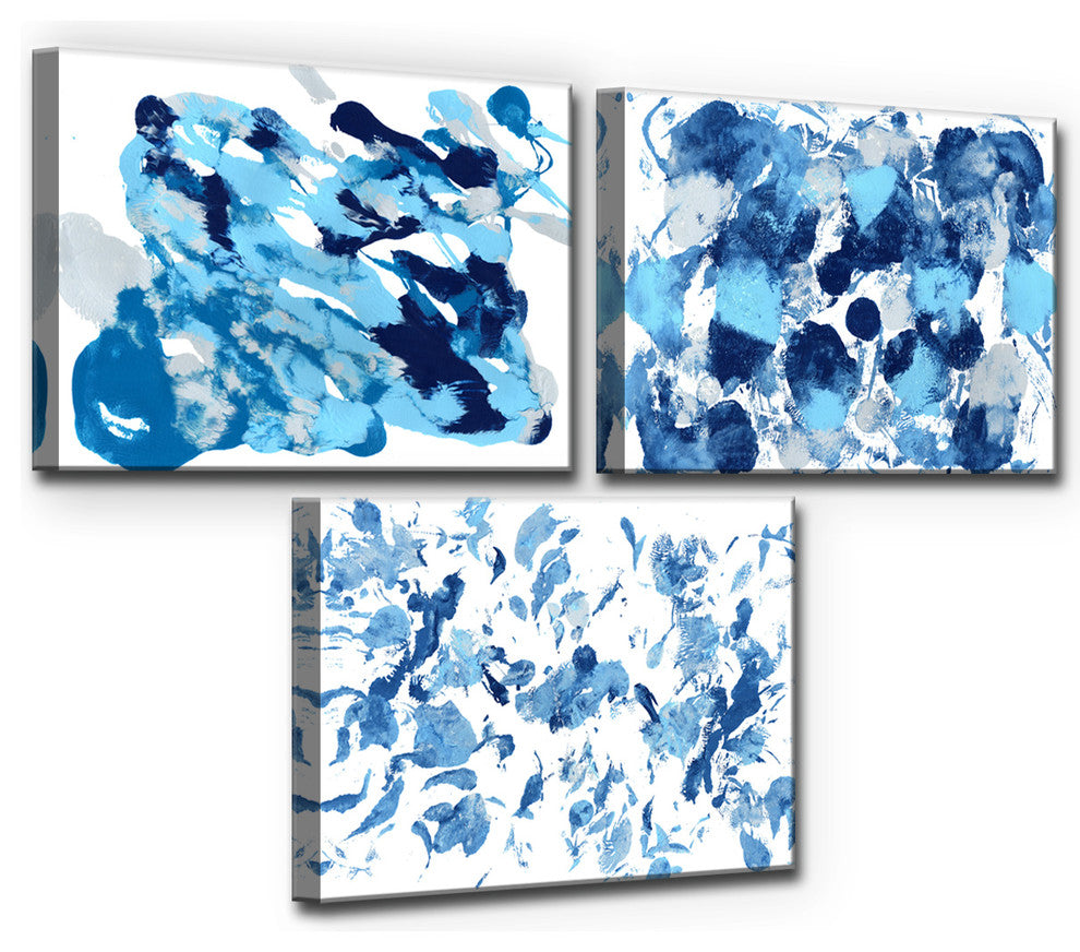 Ready2HangArt 'Rainy Moves I-III' Wrapped Canvas Art Set, 30"x120" 3-Panels