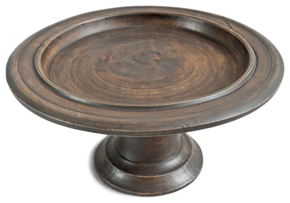 Consigned Vintage Java Pedestal Tray, Small